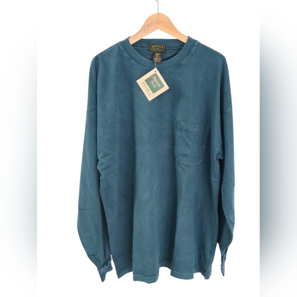 Vintage NWT Eddie Bauer Made In USA Long Sleeve Pigment Dyed Tshirt SZ XLT